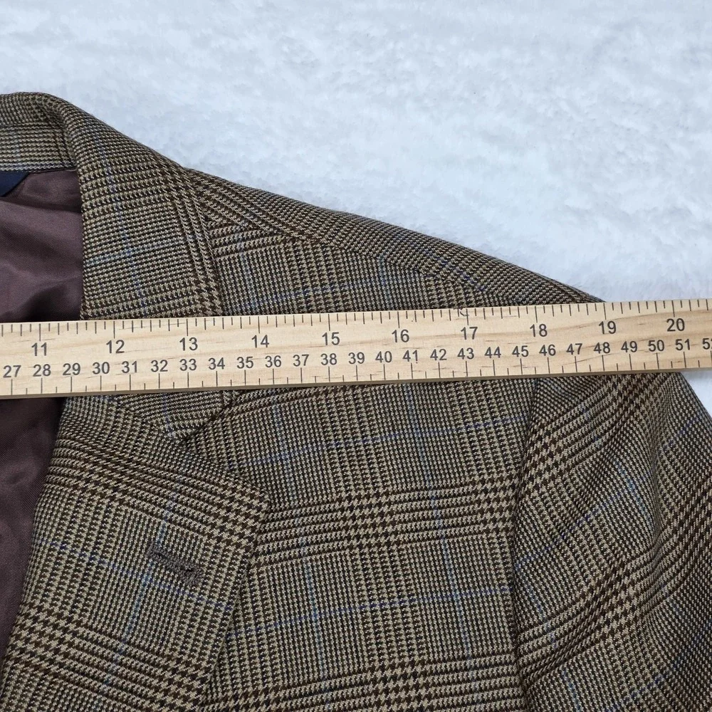 Brooks Brothers Madison 1818 Blazer Yorkshire Tweed Wool Men Sz 42L Glen Plaid
